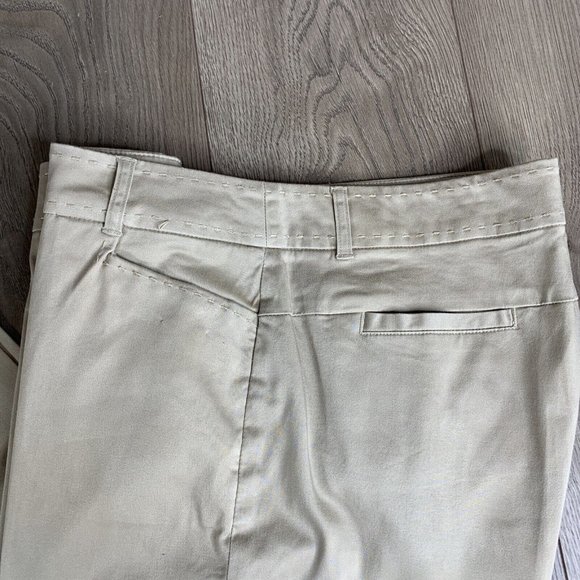Claudia EV Cropped Pants Womens 12 Bown Solid Zip Square Button Close Stitching - Picture 4 of 9